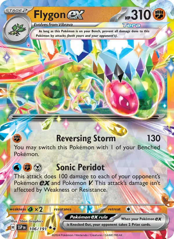Flygon ex Double rare Pokemon card #106 from Surging Sparks