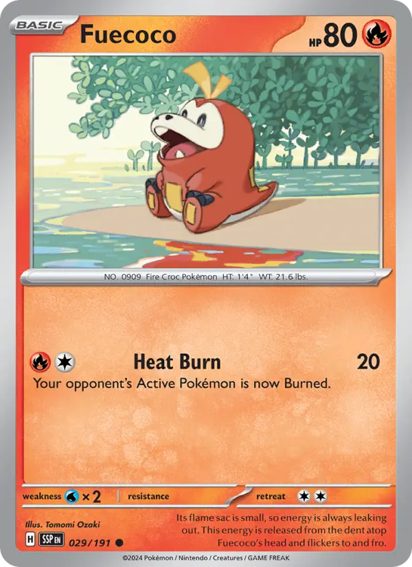 Fuecoco Common Pokemon card #029 from Surging Sparks