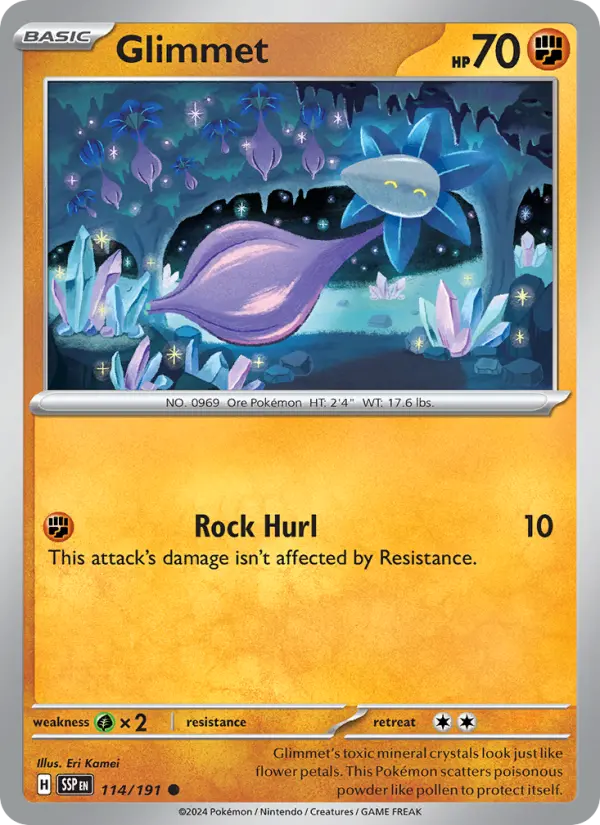 Glimmet Pokemon card artwork