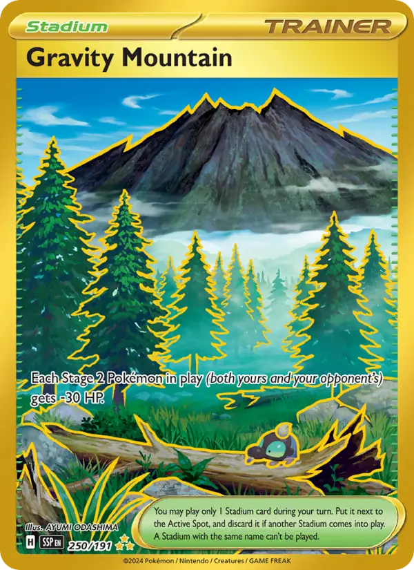 Gravity Mountain Hyper rare Pokemon card #250 from Surging Sparks