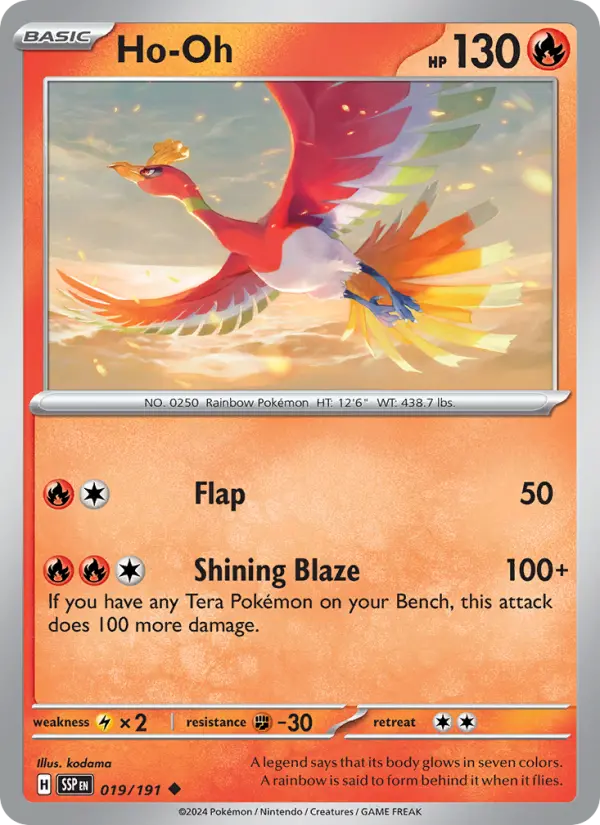 Ho-Oh Uncommon Pokemon card #019 from Surging Sparks