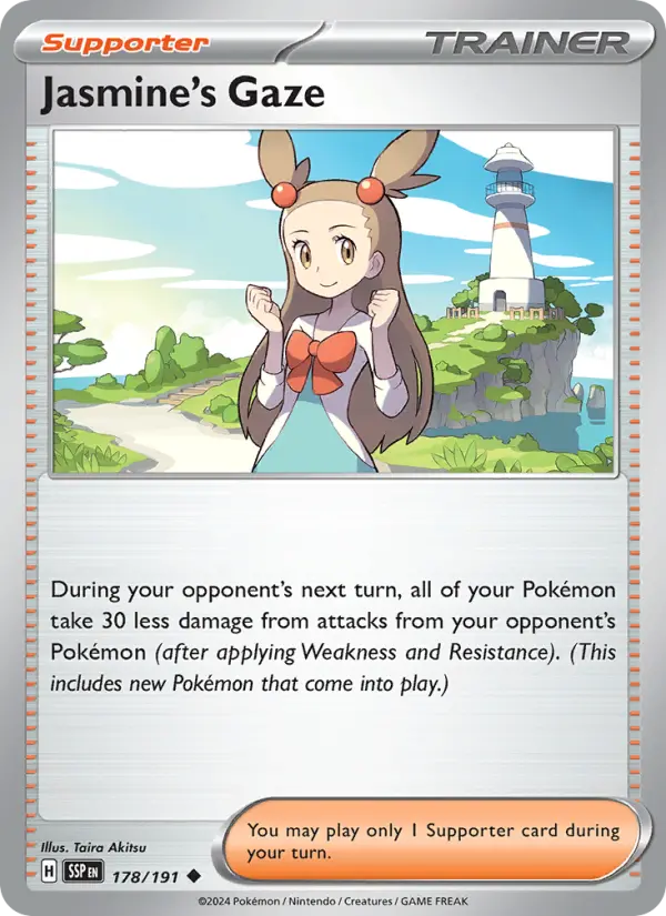 Jasmine's Gaze Uncommon Pokemon card #178 from Surging Sparks