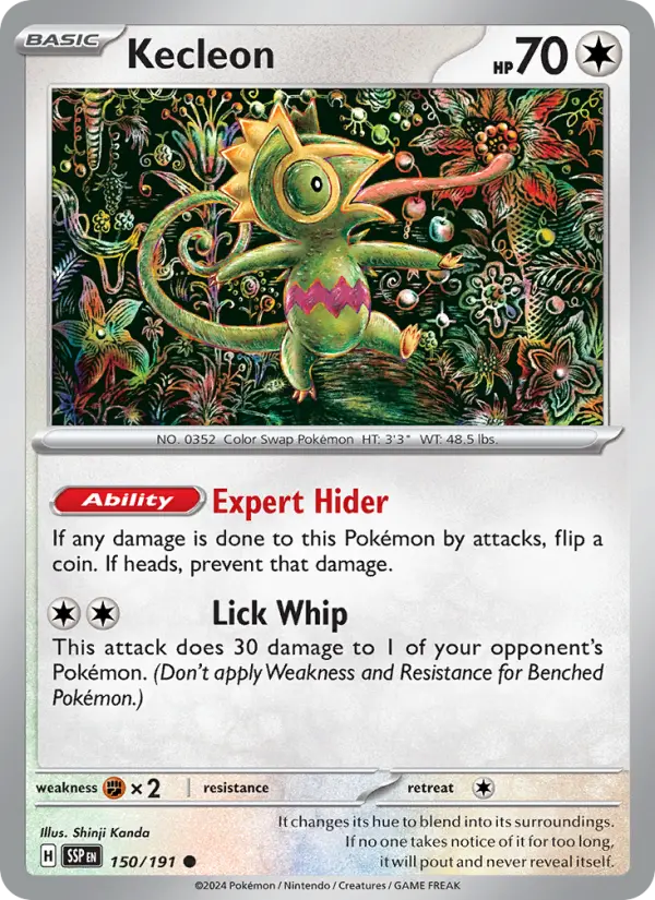 Kecleon Common Pokemon card #150 from Surging Sparks