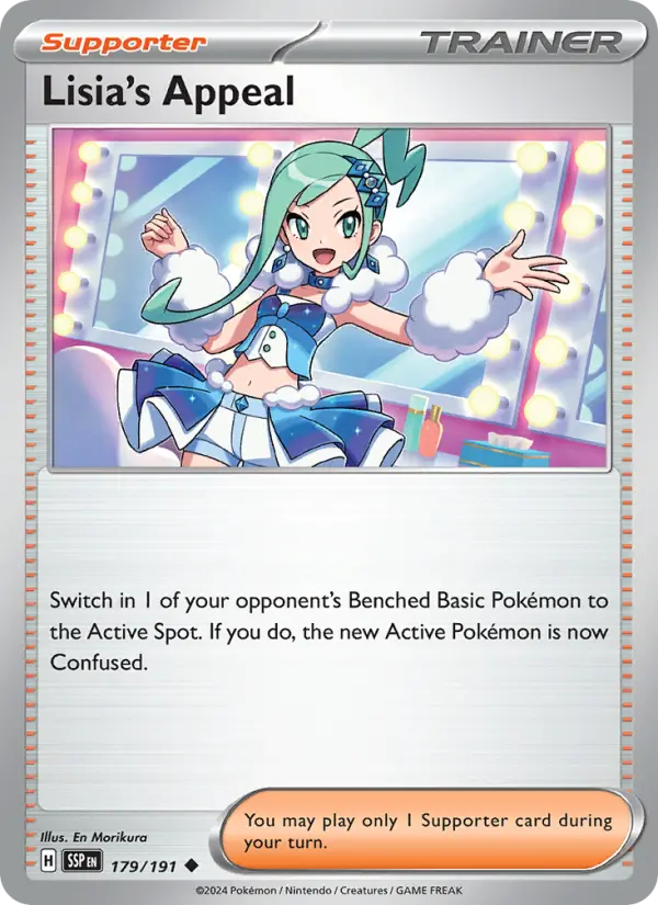 Lisia's Appeal Uncommon Pokemon card #179 from Surging Sparks