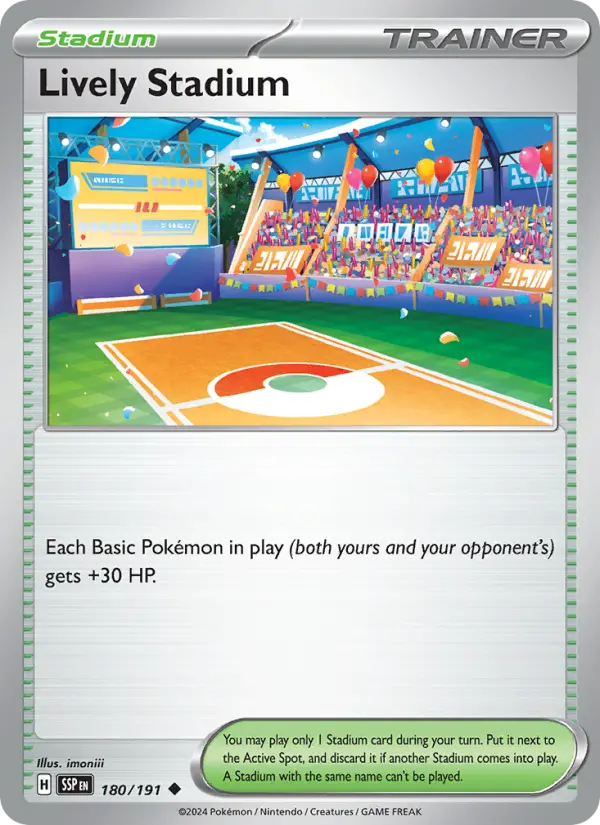Lively Stadium Uncommon Pokemon card #180 from Surging Sparks