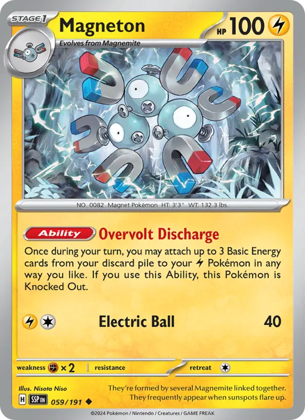 Magneton Uncommon Pokemon card #059 from Surging Sparks