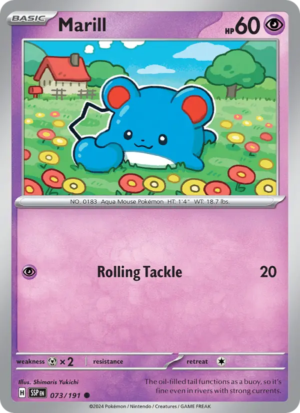 Marill Common Pokemon card #073 from Surging Sparks