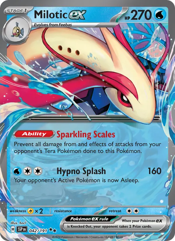 Milotic ex Double rare Pokemon card #042 from Surging Sparks