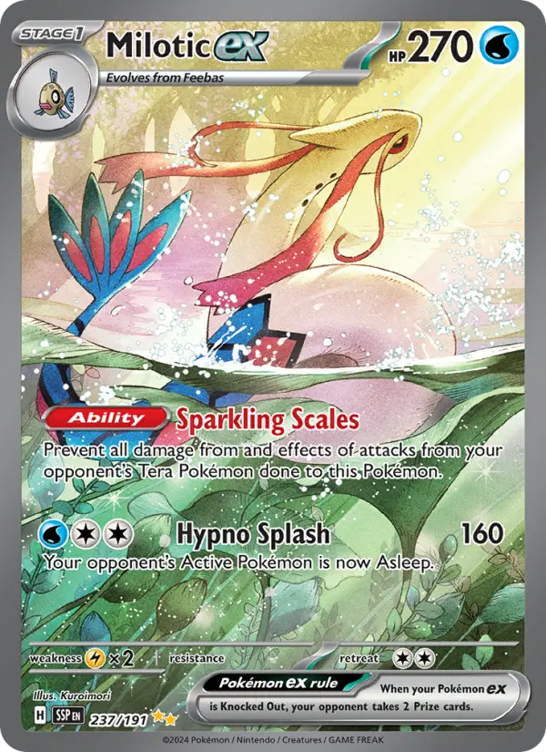 Milotic ex Special illustration rare Pokemon card #237 from Surging Sparks