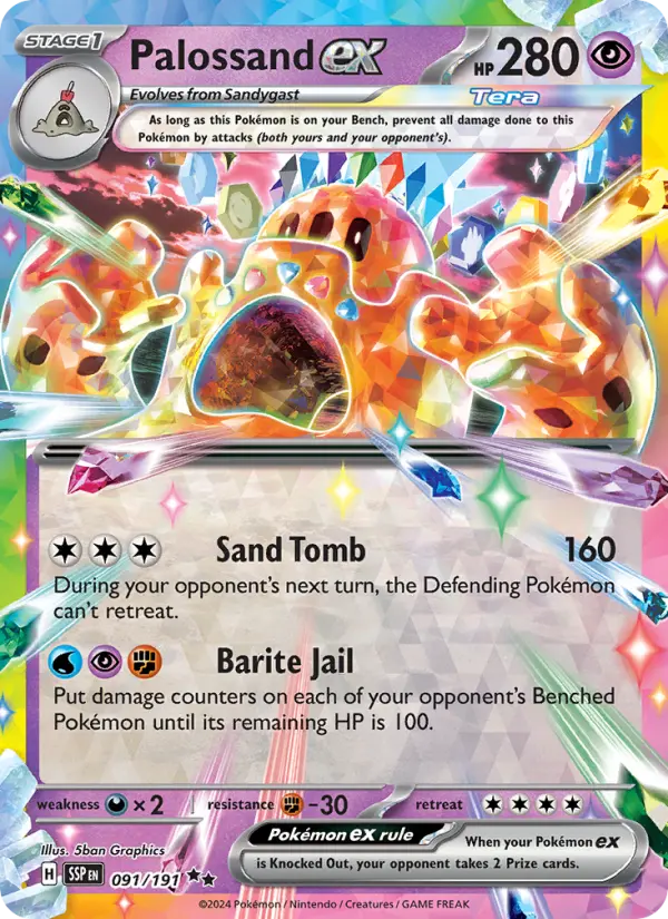 Palossand ex Double rare Pokemon card #091 from Surging Sparks