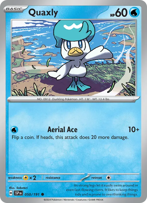 Quaxly Common Pokemon card #050 from Surging Sparks