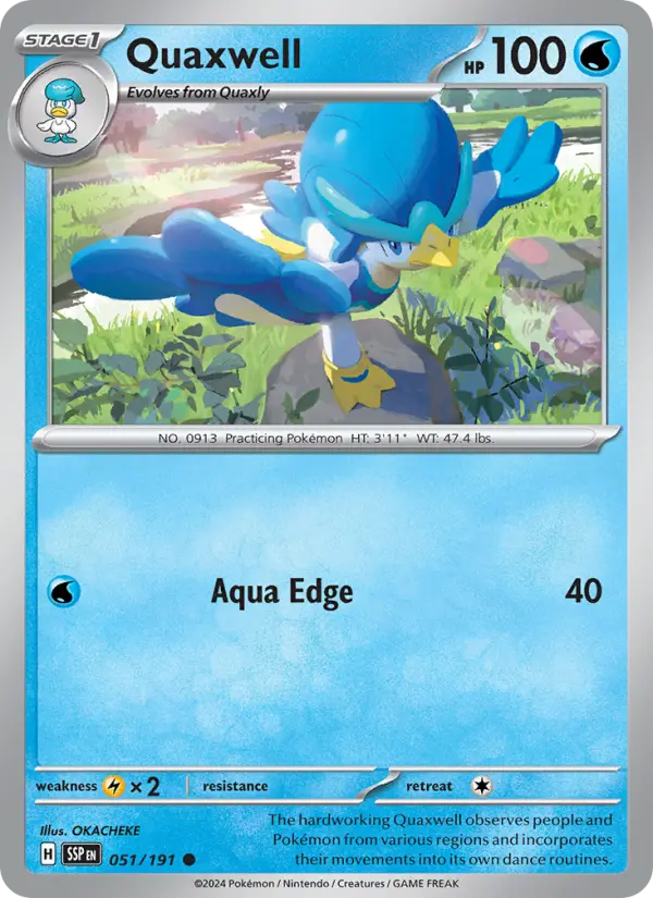 Quaxwell Common Pokemon card #051 from Surging Sparks