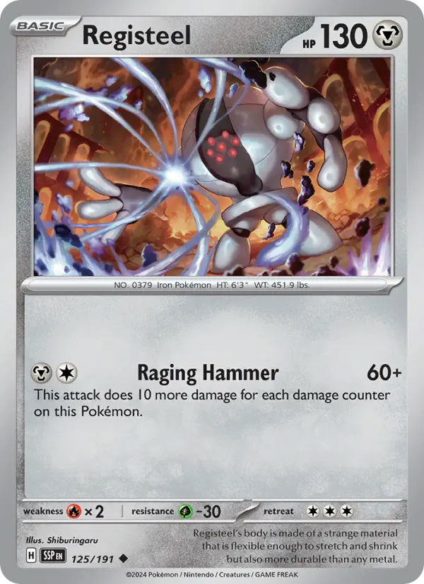 Registeel Uncommon Pokemon card #125 from Surging Sparks