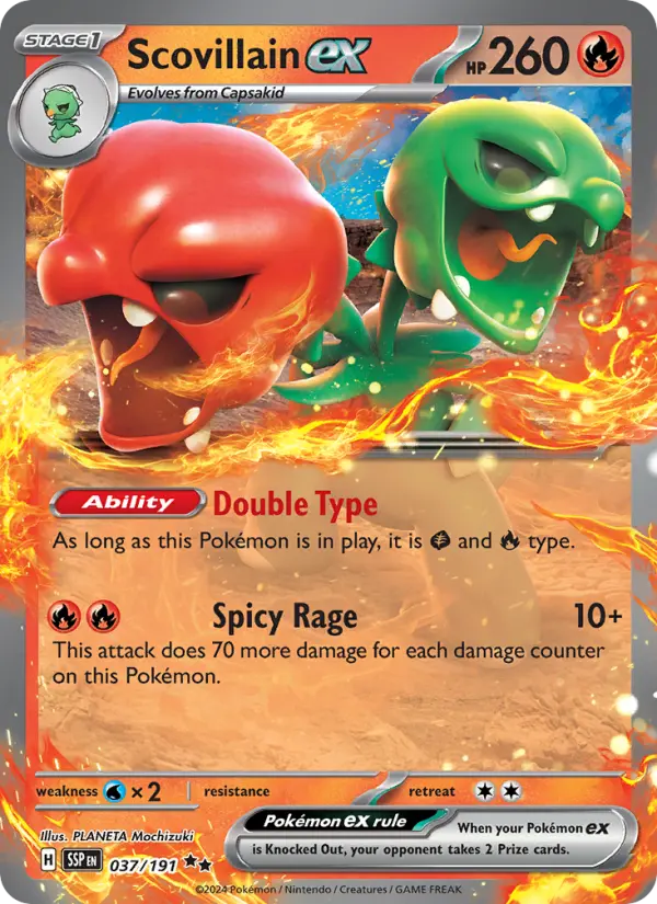 Scovillain ex Double rare Pokemon card #037 from Surging Sparks