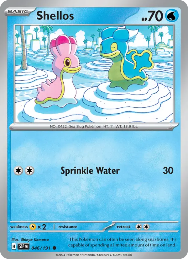 Shellos Common Pokemon card #046 from Surging Sparks