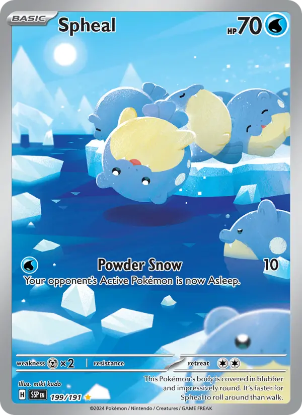 Spheal Illustration rare Pokemon card #199 from Surging Sparks