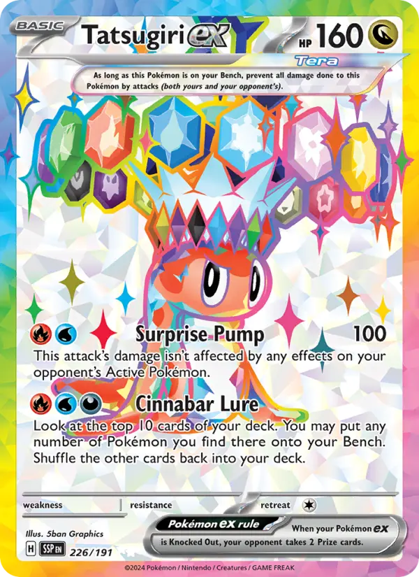Tatsugiri ex Ultra Rare Pokemon card #226 from Surging Sparks