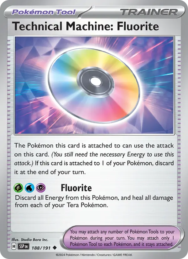 Technical Machine: Fluorite Uncommon Pokemon card #188 from Surging Sparks