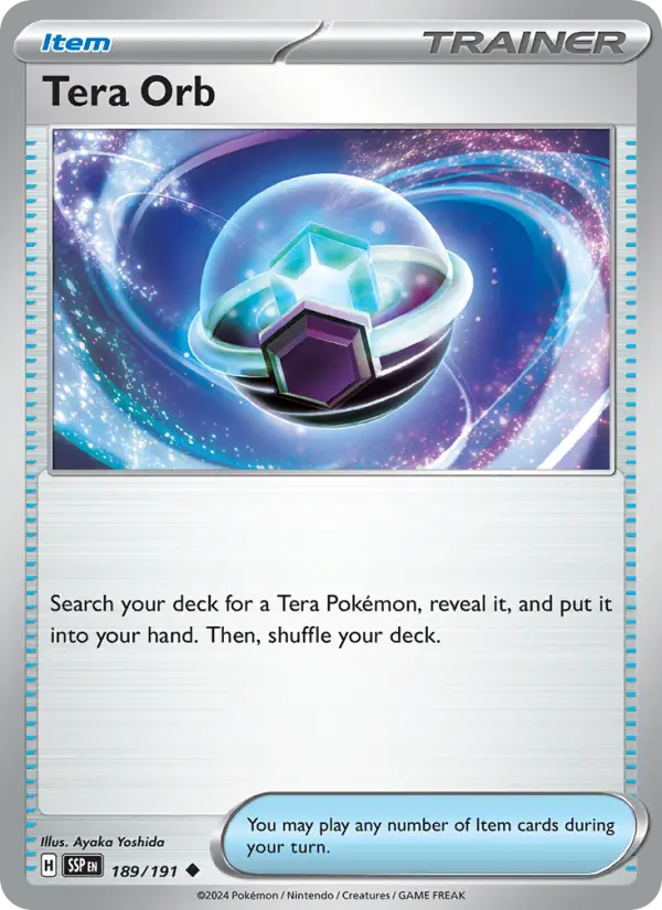 Tera Orb Uncommon Pokemon card #189 from Surging Sparks