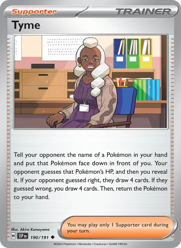 Tyme Uncommon Pokemon card #190 from Surging Sparks