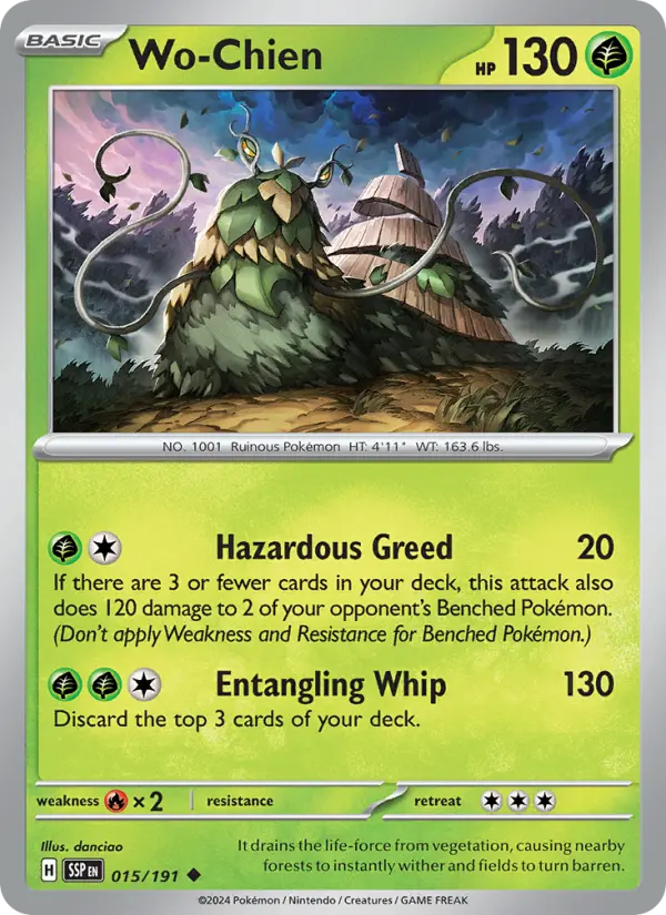 Wo-Chien Uncommon Pokemon card #015 from Surging Sparks