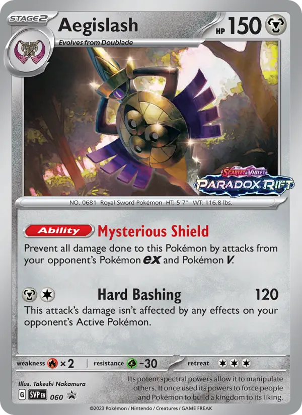 Aegislash None Pokemon card #060 from SVP Black Star Promos