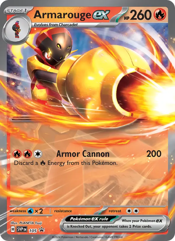 Armarouge ex None Pokemon card #105 from SVP Black Star Promos