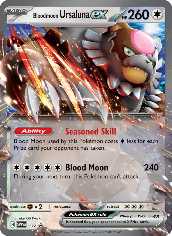 Bloodmoon Ursaluna ex None Pokemon card #177 from SVP Black Star Promos