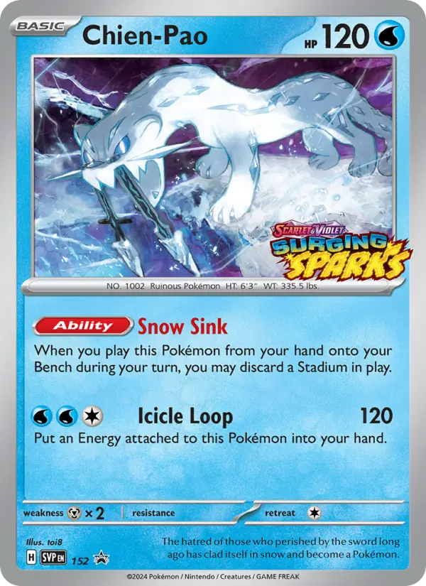 Chien-Pao None Pokemon card #152 from SVP Black Star Promos