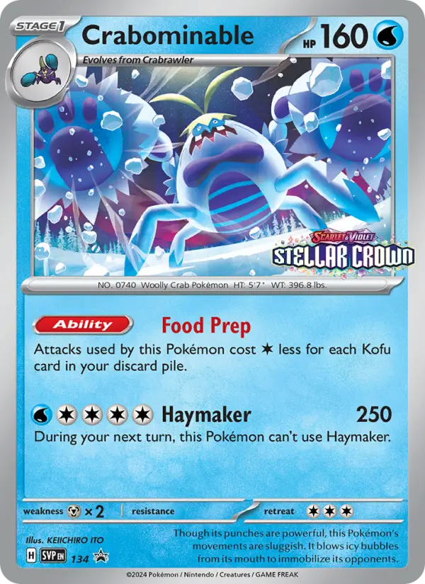 Crabominable None Pokemon card #134 from SVP Black Star Promos