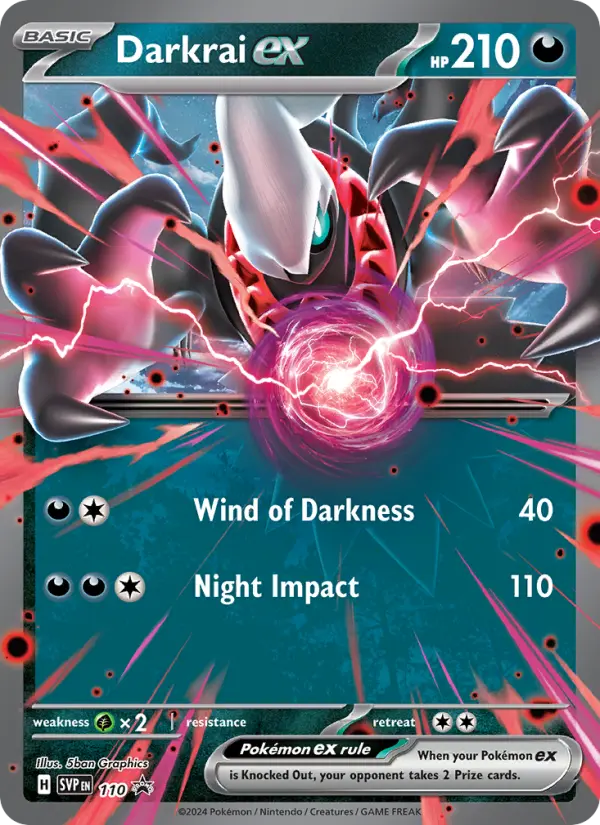 Darkrai ex None Pokemon card #110 from SVP Black Star Promos