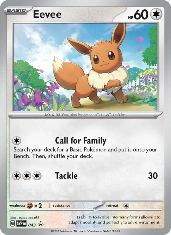 Eevee None Pokemon card #043 from SVP Black Star Promos