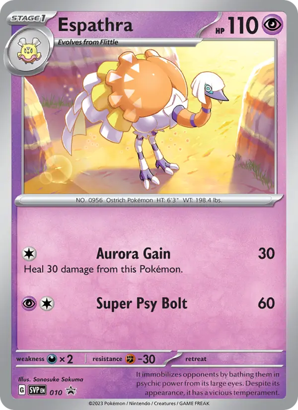 Espathra None Pokemon card #010 from SVP Black Star Promos