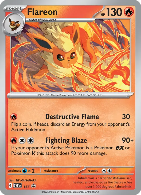 Flareon None Pokemon card #167 from SVP Black Star Promos