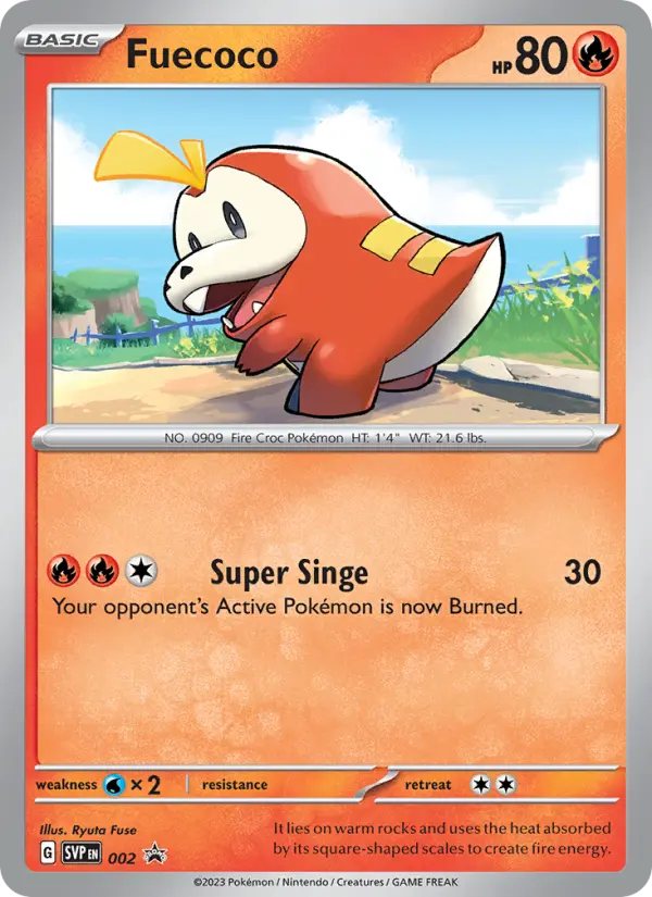 Fuecoco None Pokemon card #002 from SVP Black Star Promos