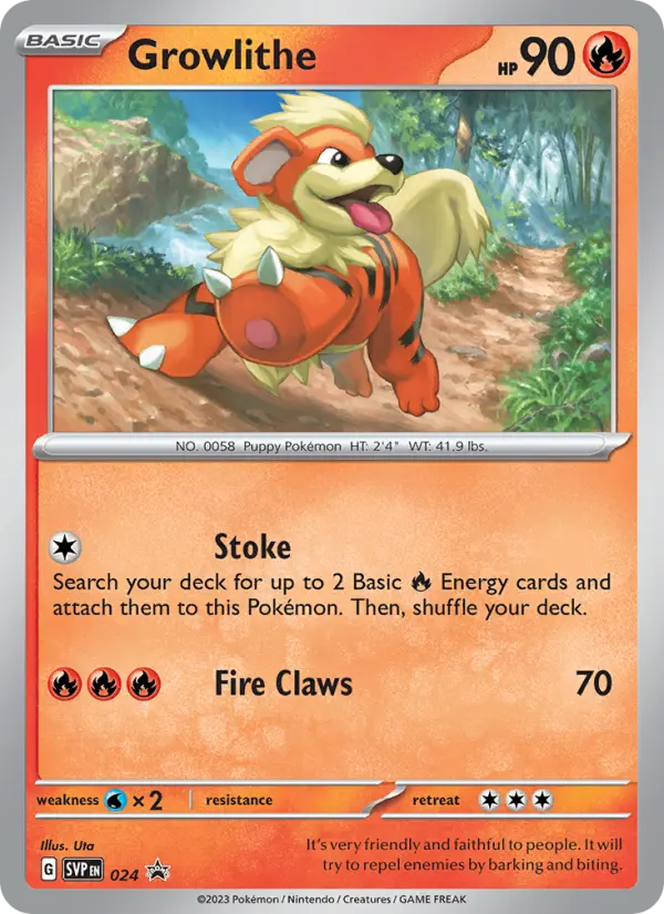 Growlithe None Pokemon card #024 from SVP Black Star Promos