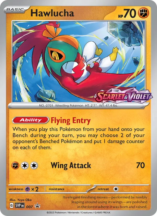 Hawlucha None Pokemon card #007 from SVP Black Star Promos