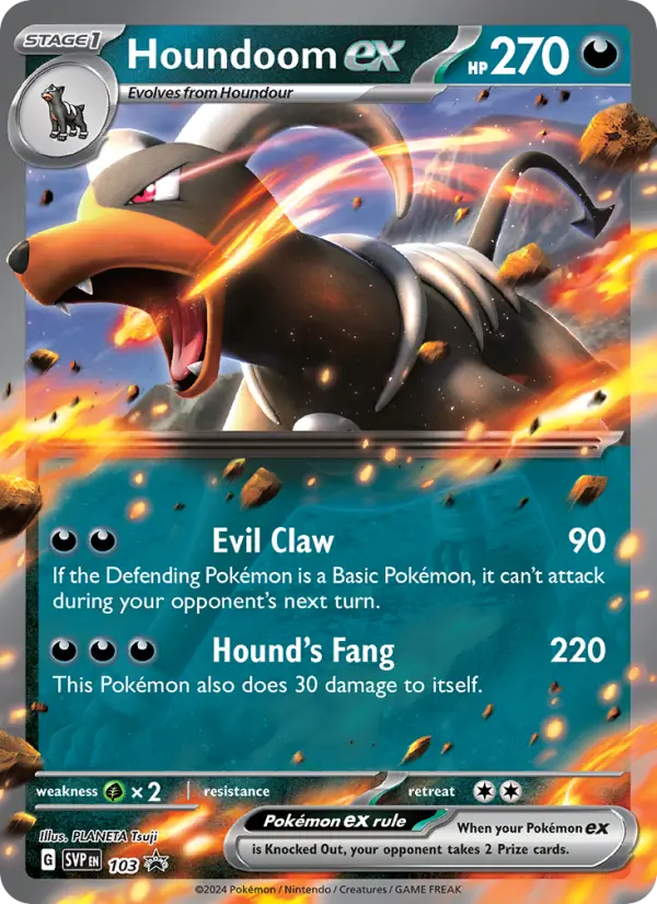 Houndoom ex None Pokemon card #103 from SVP Black Star Promos