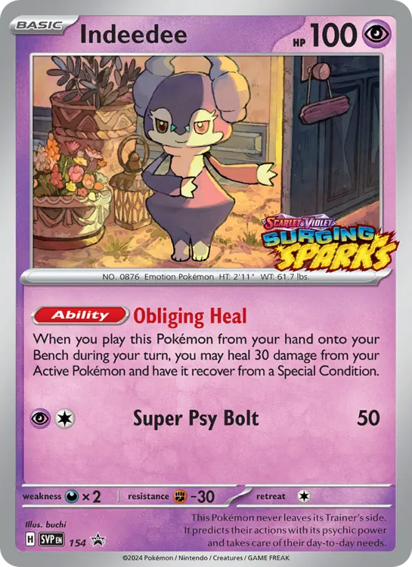 Indeedee None Pokemon card #154 from SVP Black Star Promos