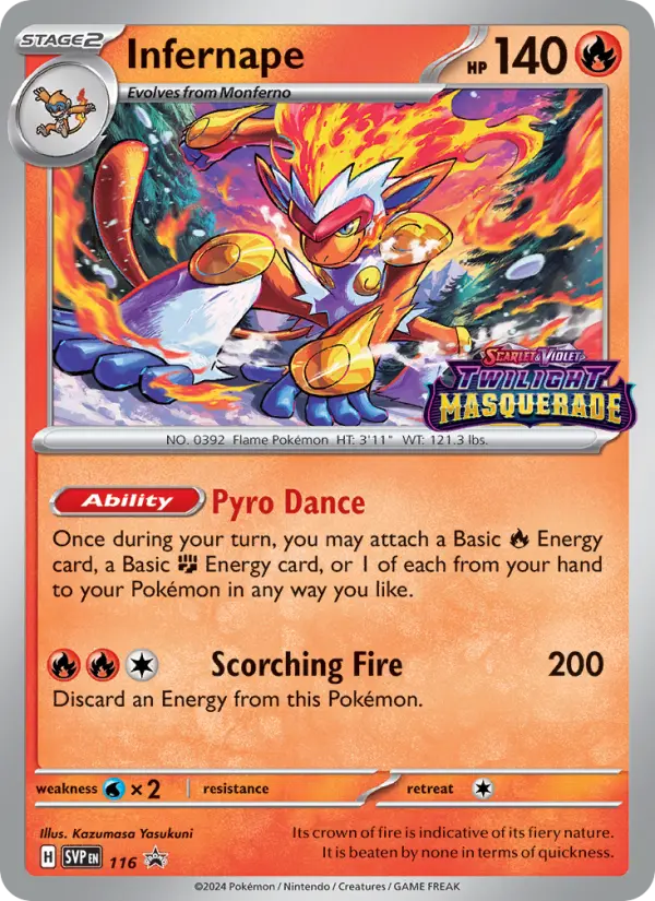 Infernape None Pokemon card #116 from SVP Black Star Promos
