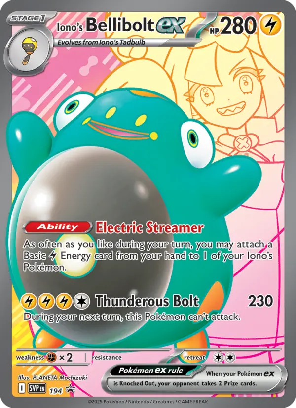 Iono's Bellibolt ex None Pokemon card #194 from SVP Black Star Promos