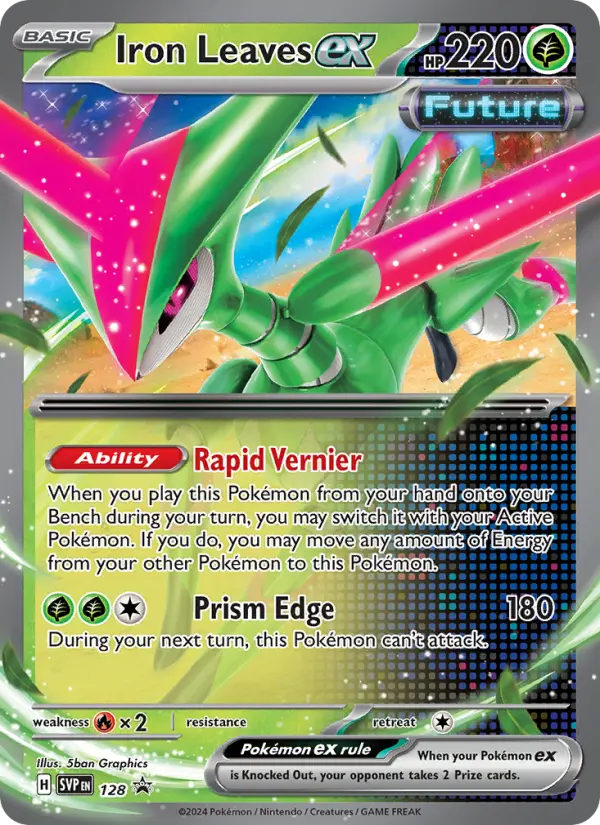 Iron Leaves ex None Pokemon card #128 from SVP Black Star Promos