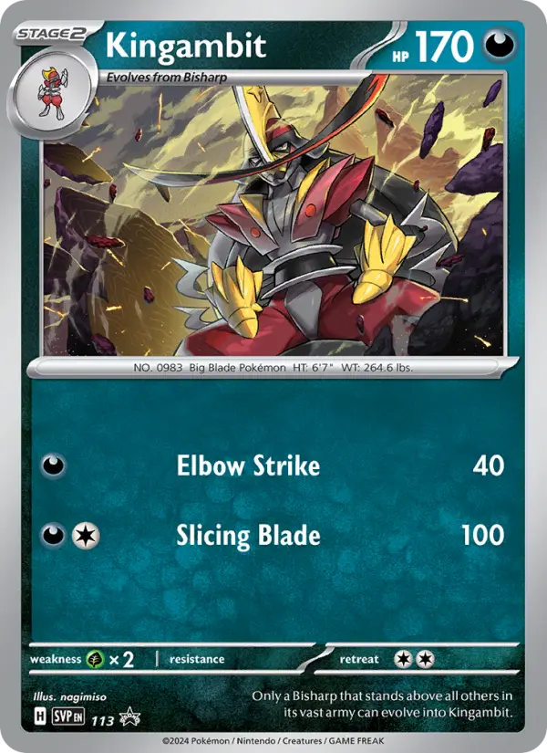 Kingambit None Pokemon card #113 from SVP Black Star Promos
