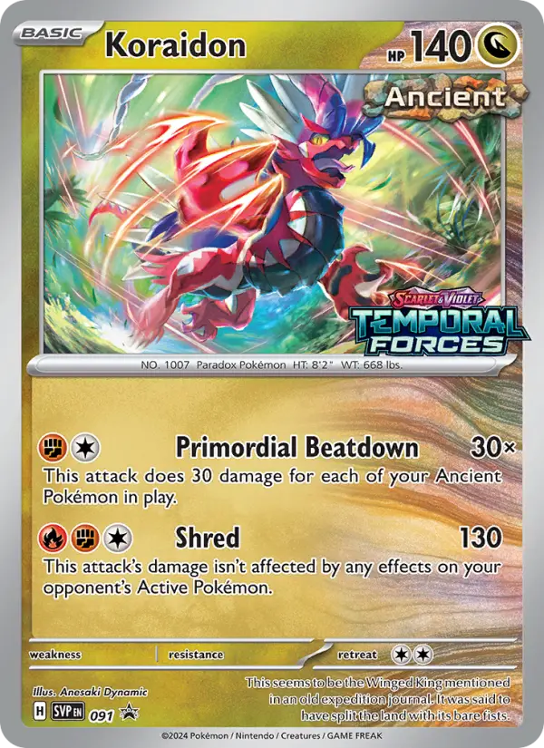 Koraidon None Pokemon card #091 from SVP Black Star Promos