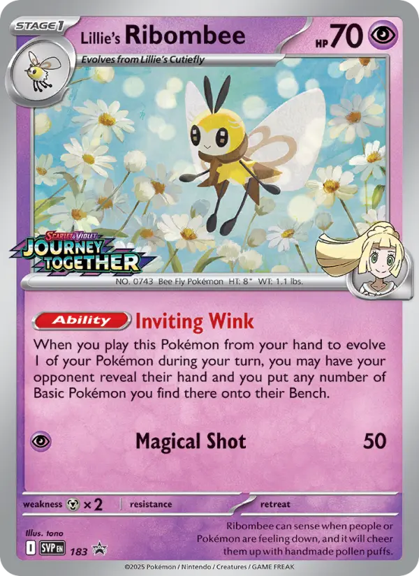 Lillie's Ribombee None Pokemon card #183 from SVP Black Star Promos