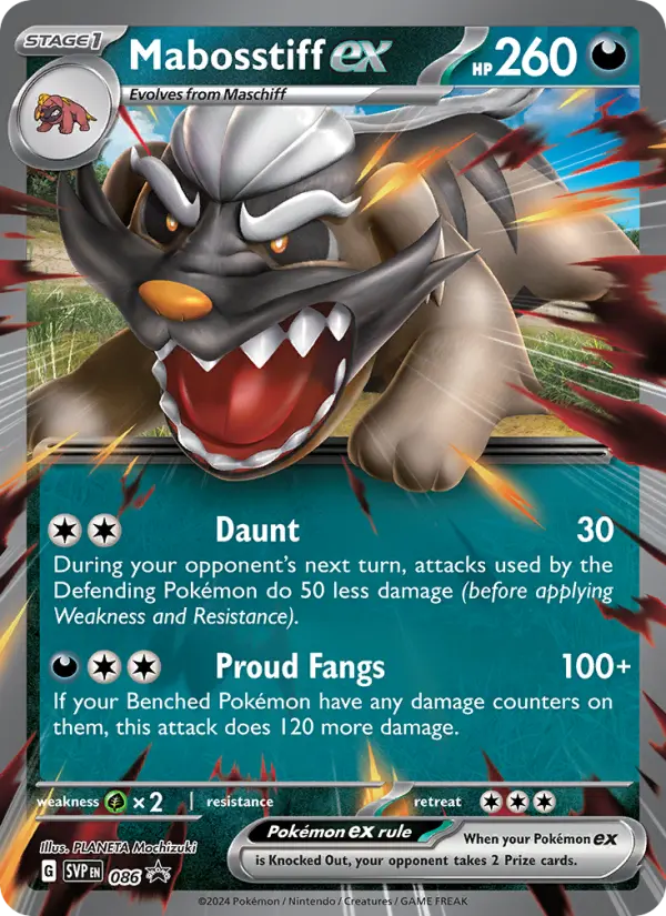Mabosstiff ex None Pokemon card #086 from SVP Black Star Promos
