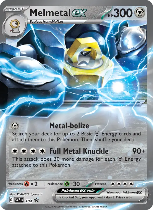 Melmetal ex None Pokemon card #104 from SVP Black Star Promos