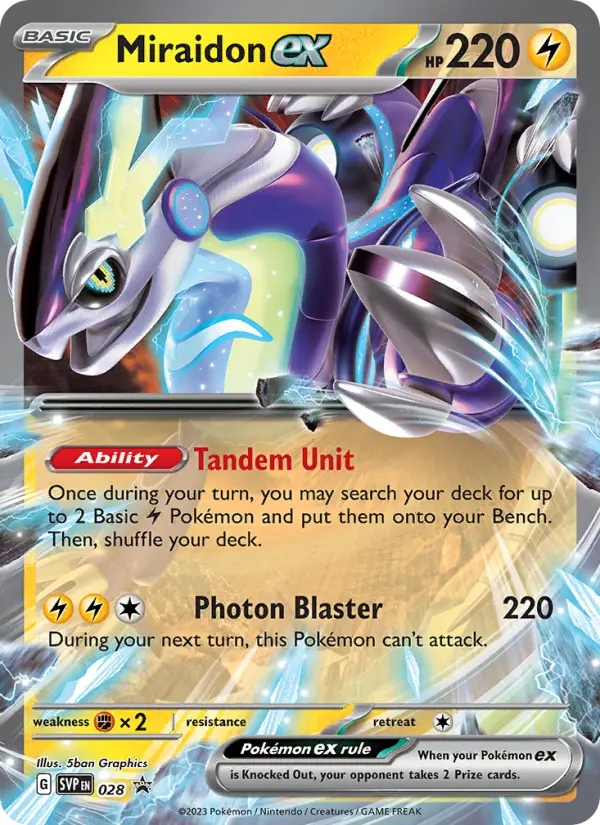 Miraidon ex None Pokemon card #028 from SVP Black Star Promos