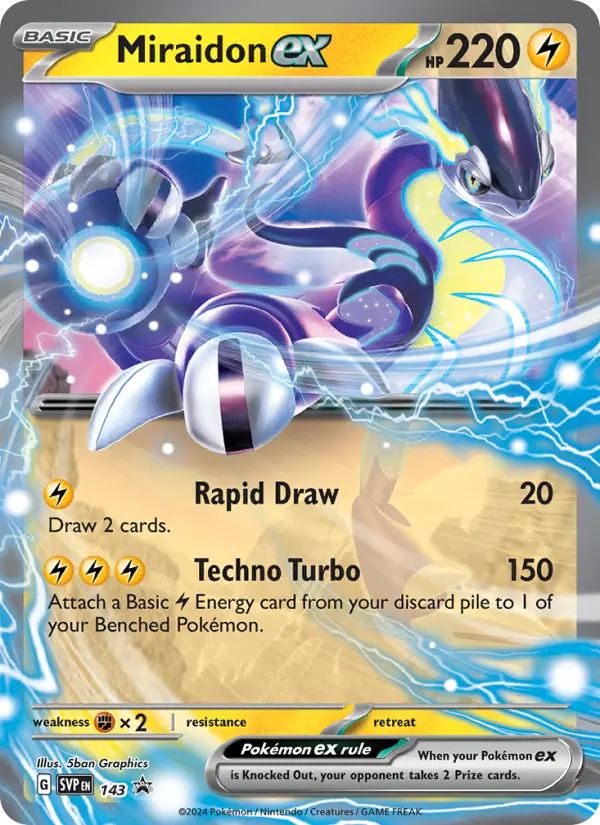 Miraidon ex None Pokemon card #143 from SVP Black Star Promos