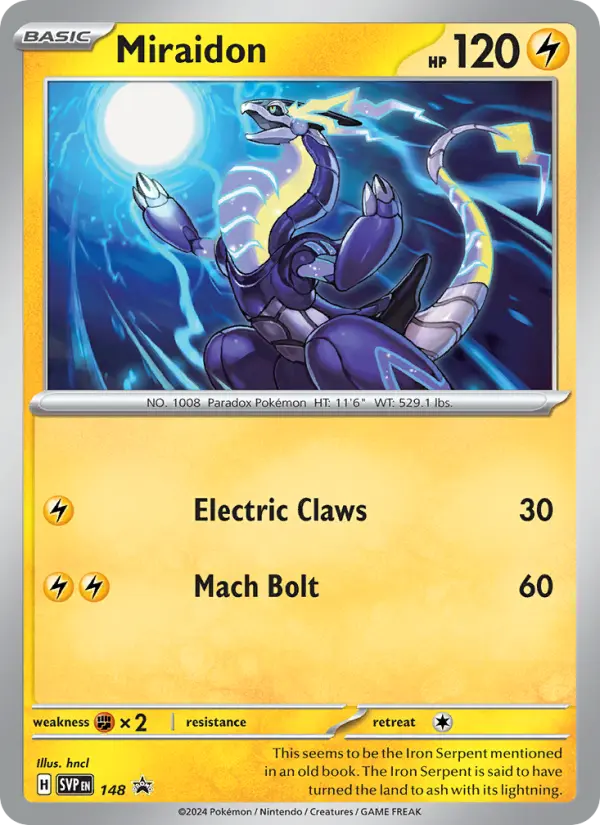 Miraidon None Pokemon card #148 from SVP Black Star Promos